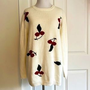 Millers Classic Wear Cherry Sweater Cream and Red Womens Sz 18
